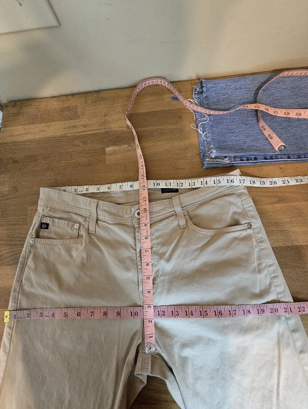 AG Adriano Goldschmied The Everett Slim Straight Jeans Khaki Stretch 33